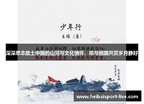 深深思念故土中国的山河与文化情怀，愿与祖国共赏岁月静好