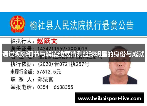 通过观察细节与解读线索猜测篮球明星的身份与成就